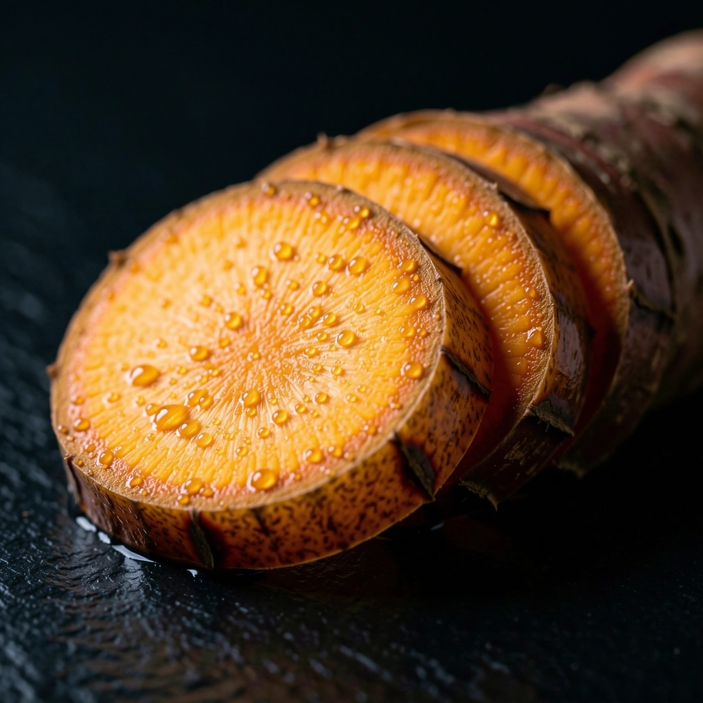 Macro shot of fresh Curcuma root
